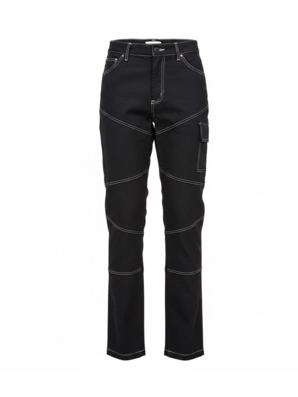 Pluggednyc Womens Black Cargo Pants Slim-Fit Multi-Pocket Stitch Detail Sz S